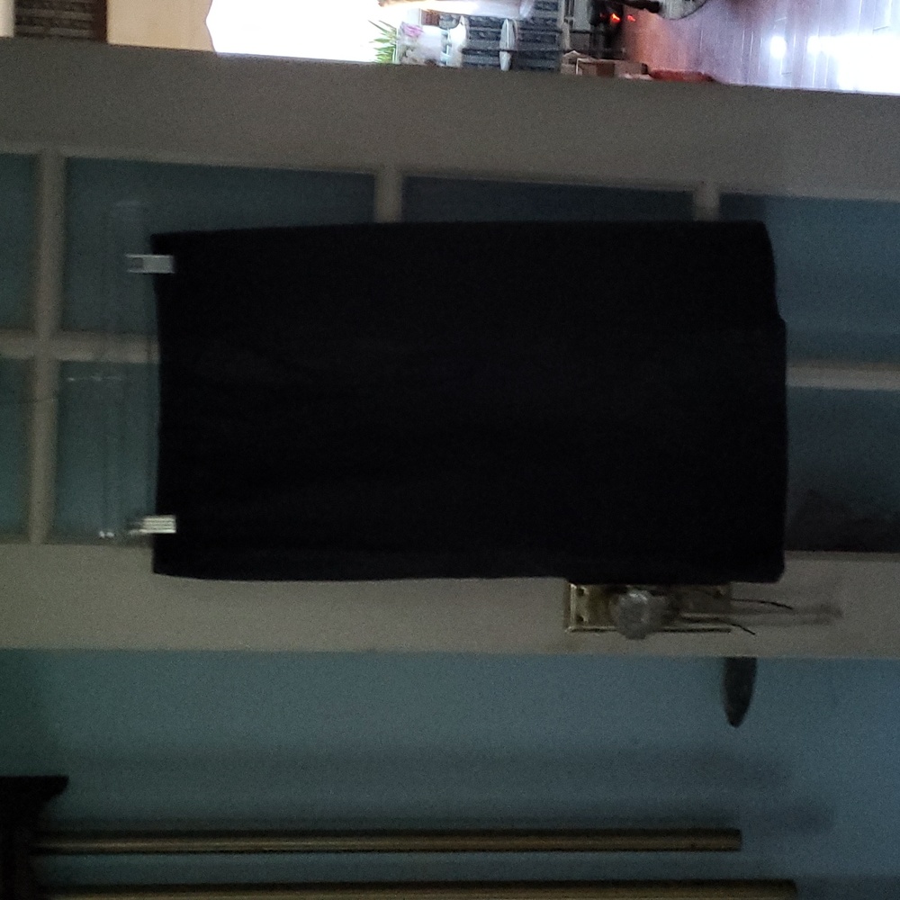 Vintage black leather cowhide skirt.